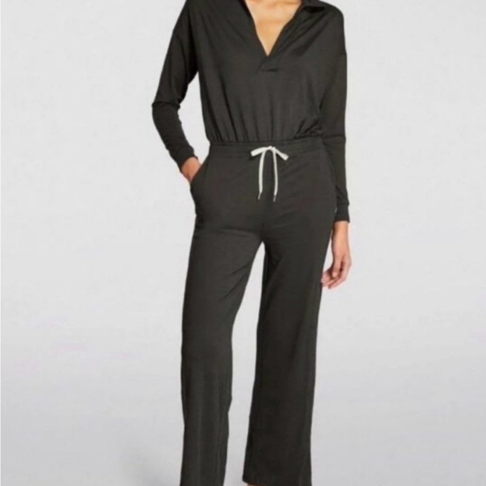 Women's Black Drawstring Jumpsuit